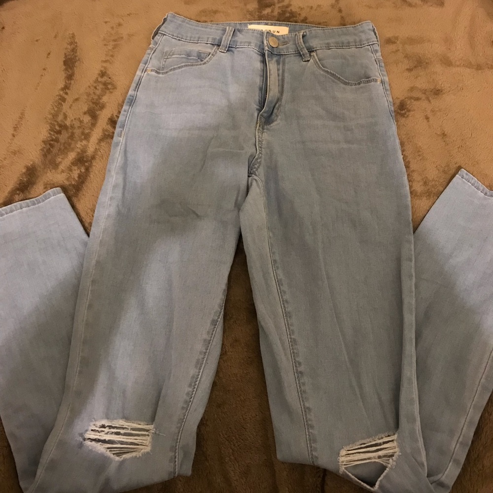 Light Blue Denim High Rise Skinny Jeans